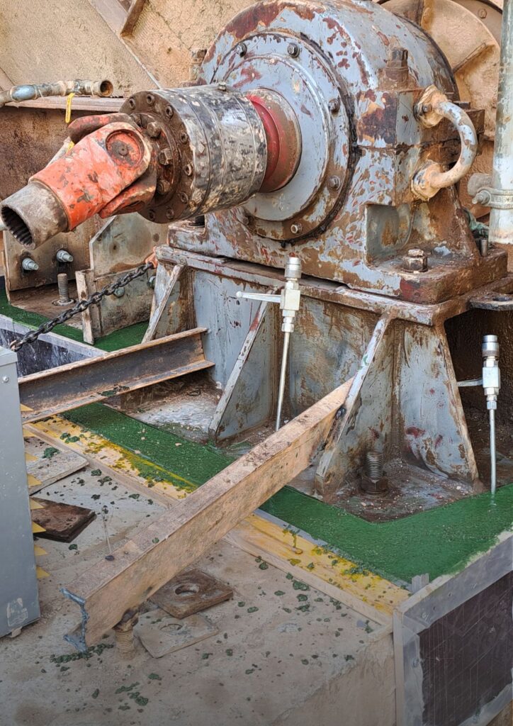 Motor and gearbox regrout using epoxy grout